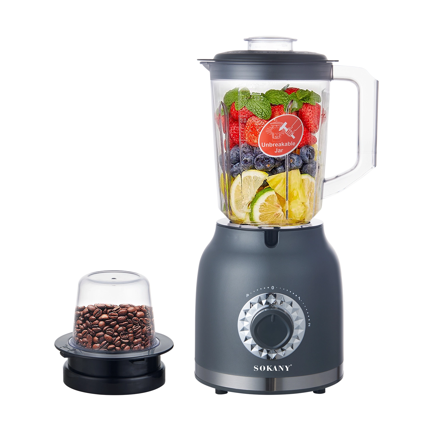 مخلوط کن SOKANY SK-03019 با شیشه نشکن و ظرفیت 1.5 لیتر 1