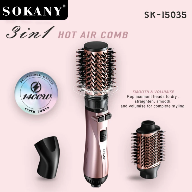 SOKANY SK-15035 360 Döner Kordon 3 arada Kurutma Düzleştirici
