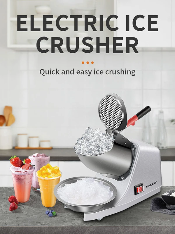 SOKANY SK-777 Vertical Ice Crusher - 260W Silent Motor, 500g, 50dB