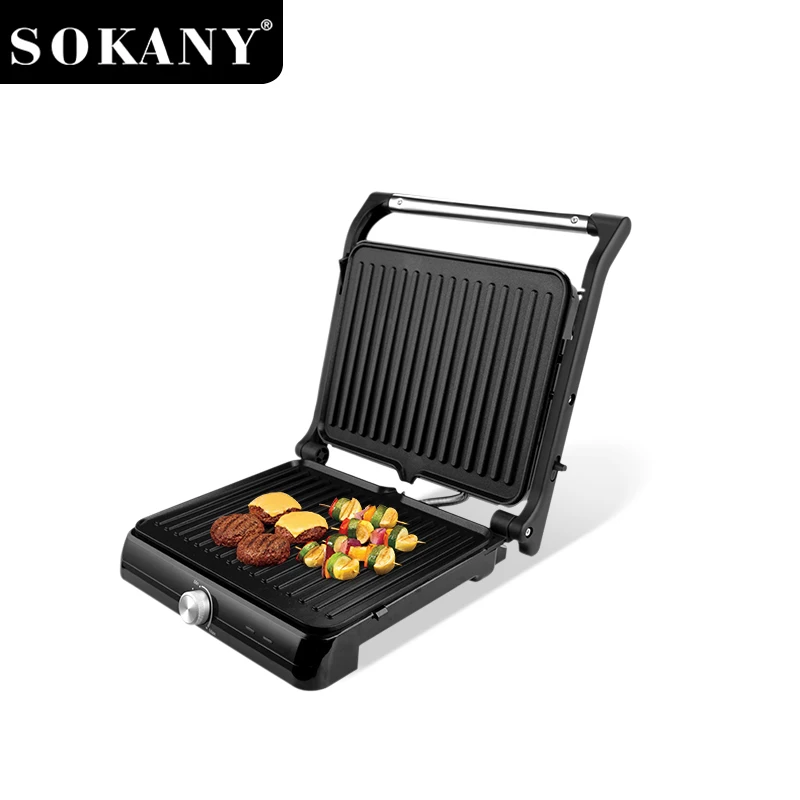 SOKANY  SK-08047 Temperature-Adjustable Electric Grill Maker with Non-stick Teflon Coating and Skid-resistant Feet 1