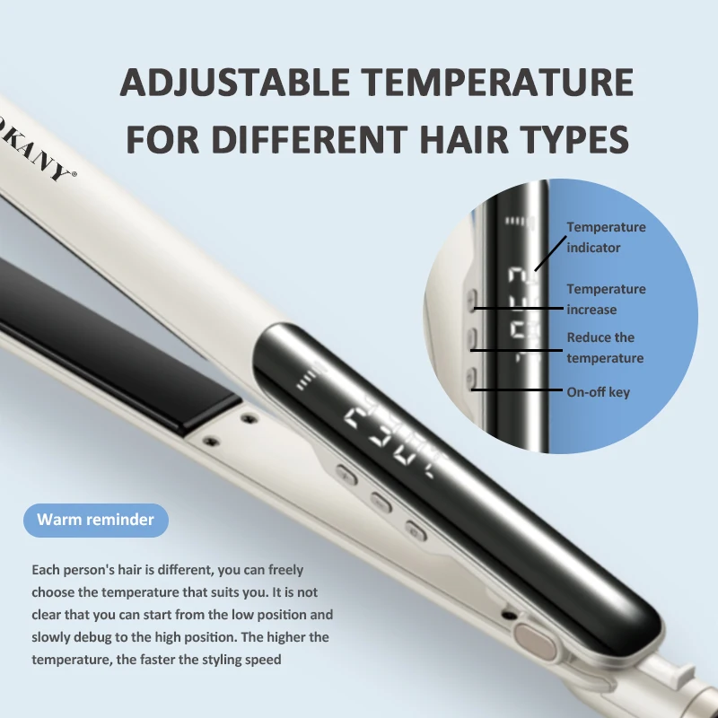 SOKANY - Custom Hair Straightener with 360°Swivel Cord