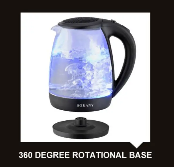 Electric Kettle Wholesale 360° Cordless Power Base for Ease of Use - - SOKANY 4