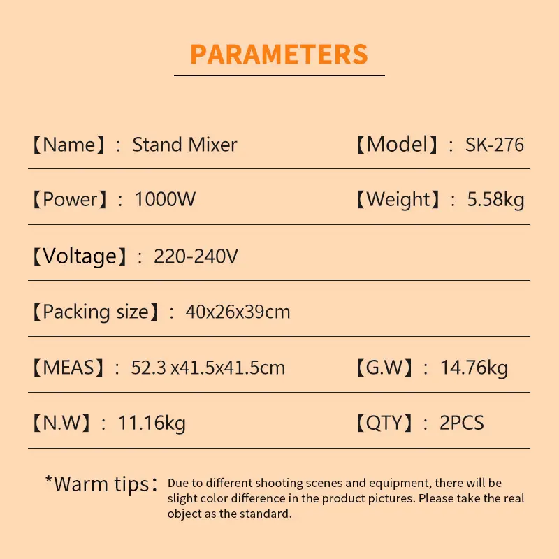 Custom Stand Mixer Price List 6