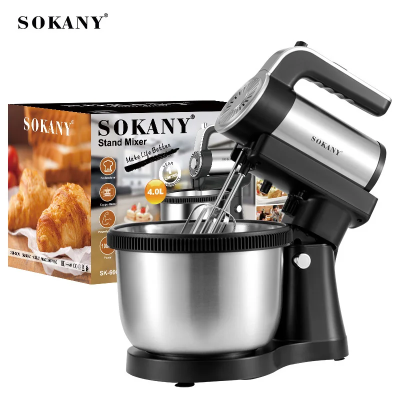 SOKANY CX-6662 Kneading Machine | 5 Speeds | 4.0L Stainless Steel Bowl