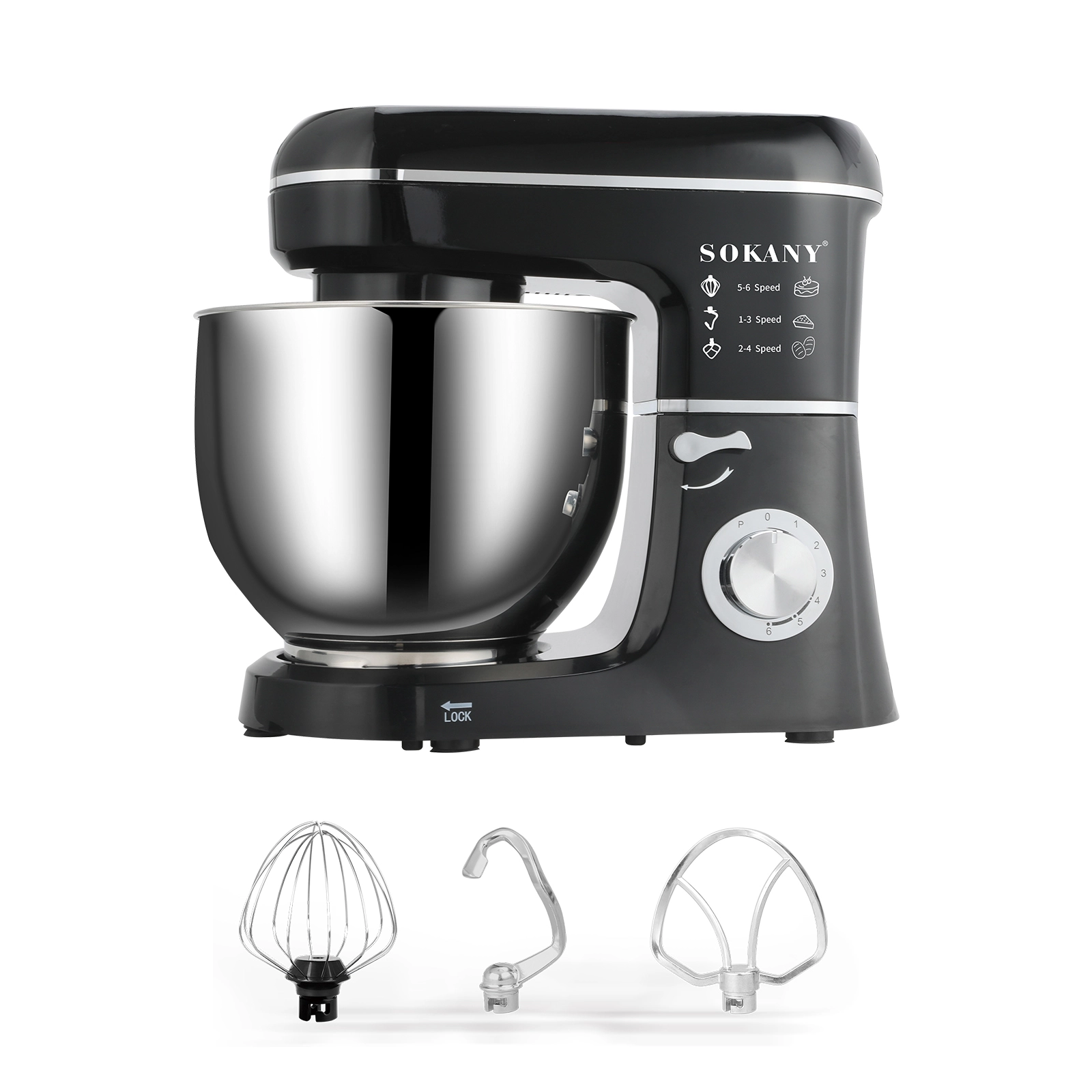میکسر پایه SOKANY SK-275 با ظرفیت 8.0 لیتر 6 سرعت و عملکرد پالس 1