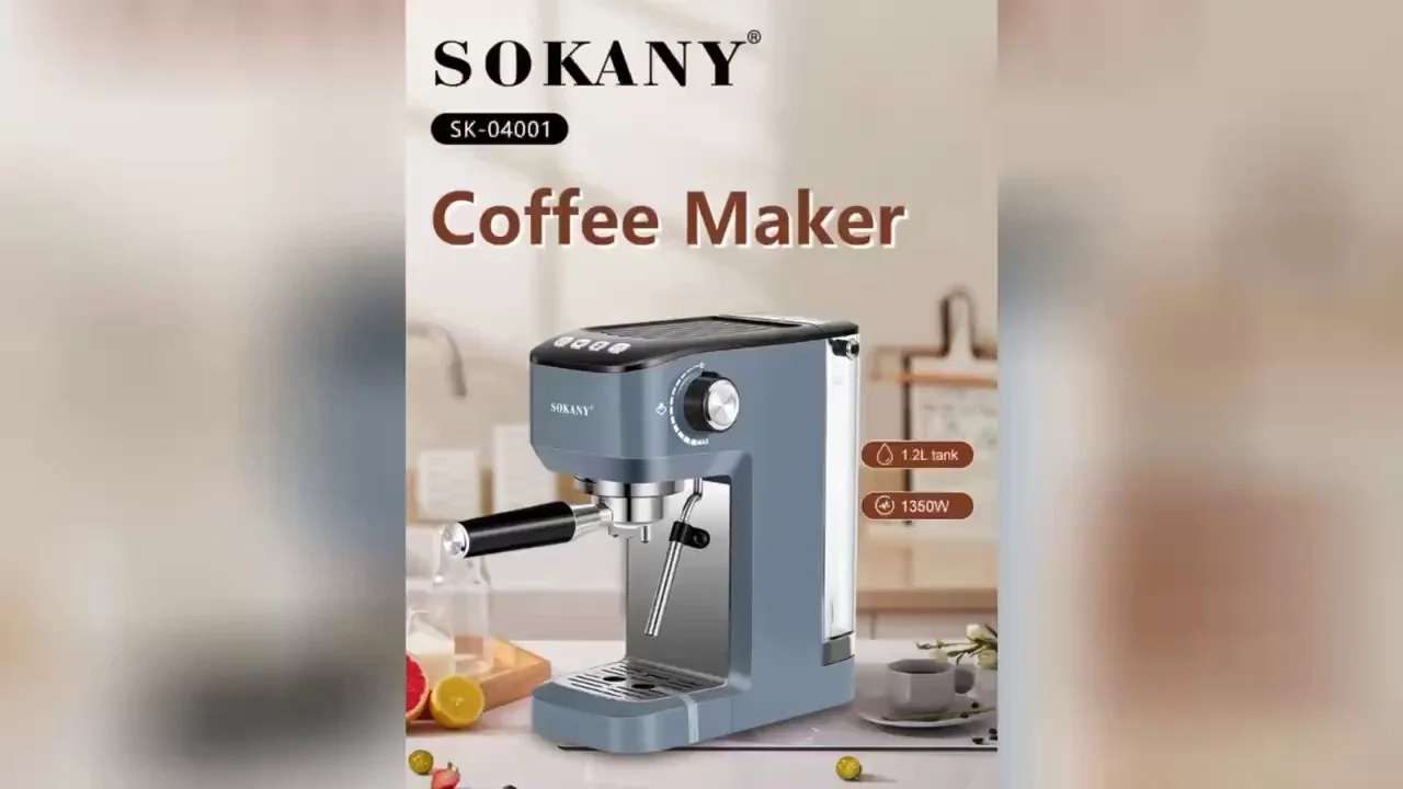 SOKANY SK-04001 Espresso Machine with Milk Frother and 1.2L Water
