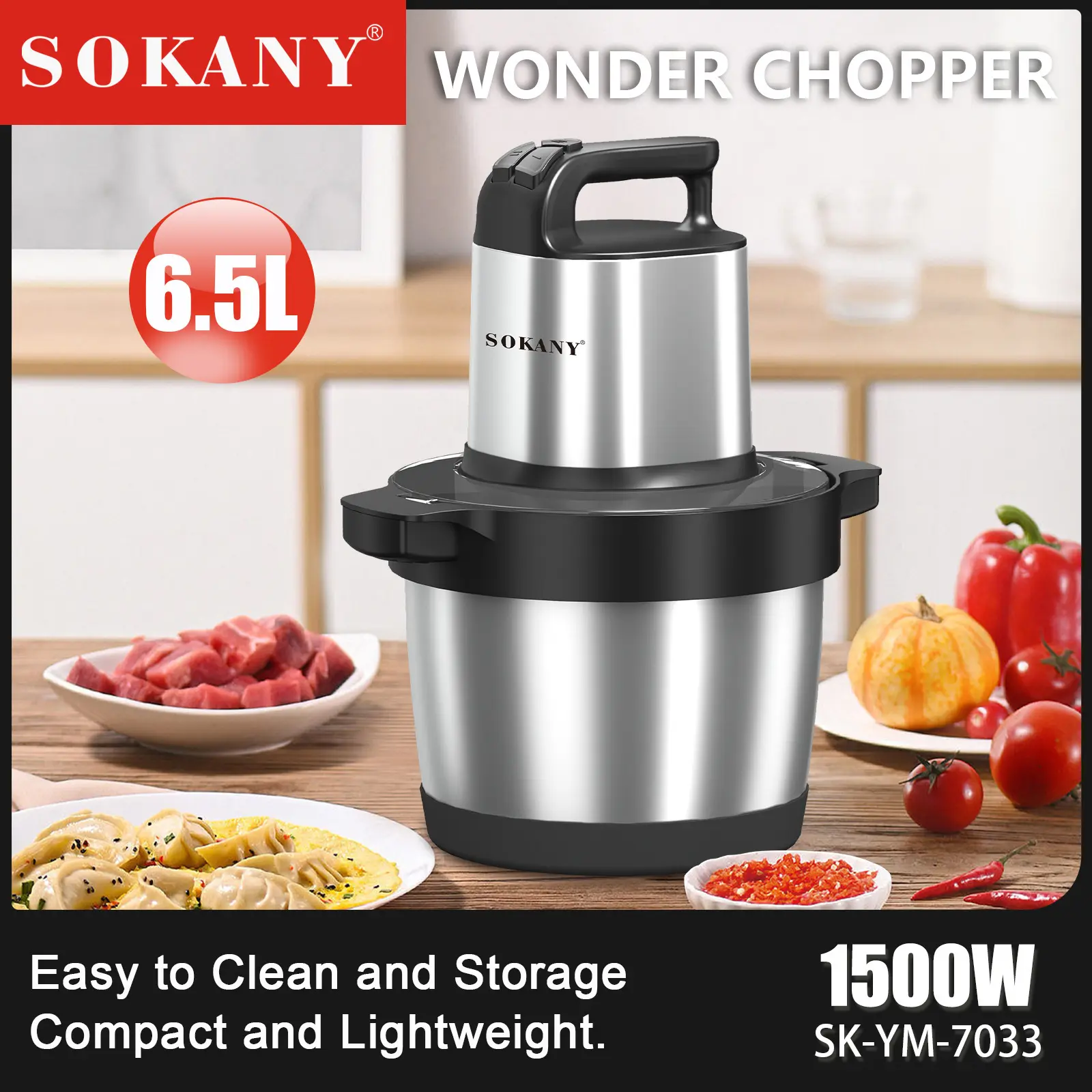 سازندگان SOKANY Wonder Chopper 38×25.5×18.5cm 4
