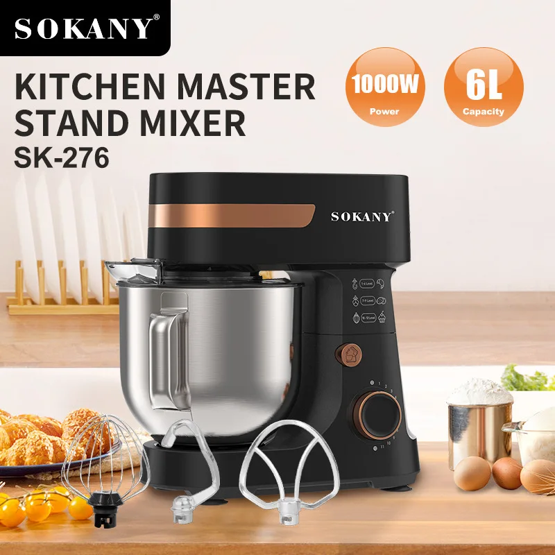 SOKANY SK-276 Stand Mixer | 12 Speed Settings 6.0L Capacity - Buy Now!