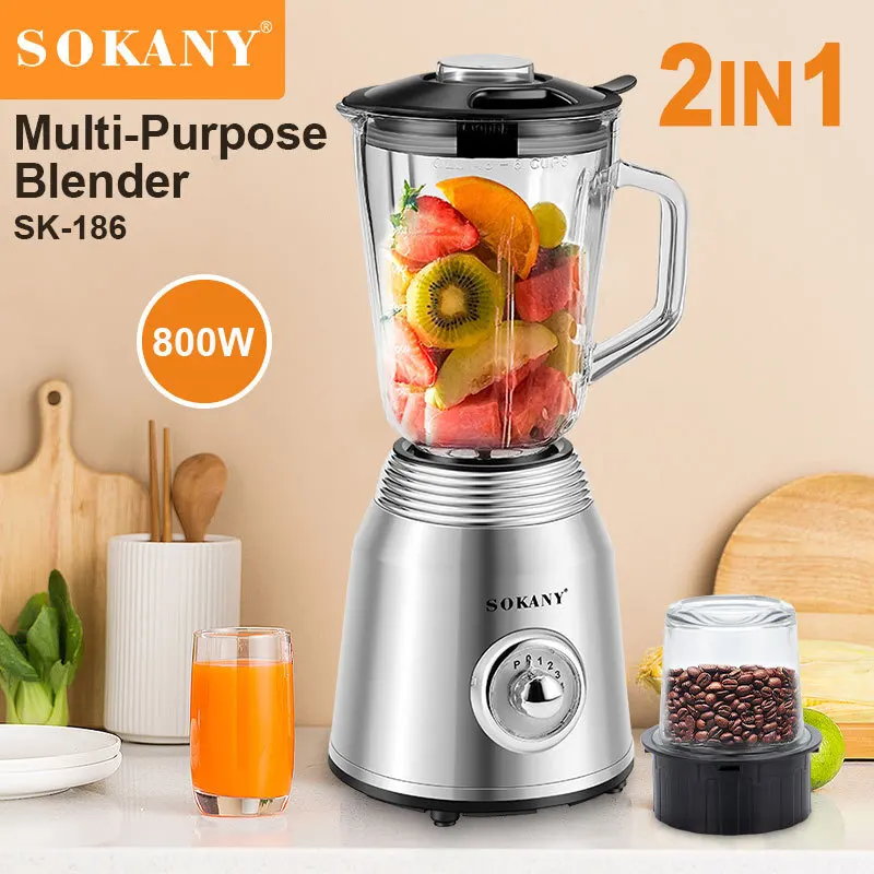 SOKANY SK-186 Mixer Blender | Unbreakable Jar | 1.5L Capacity