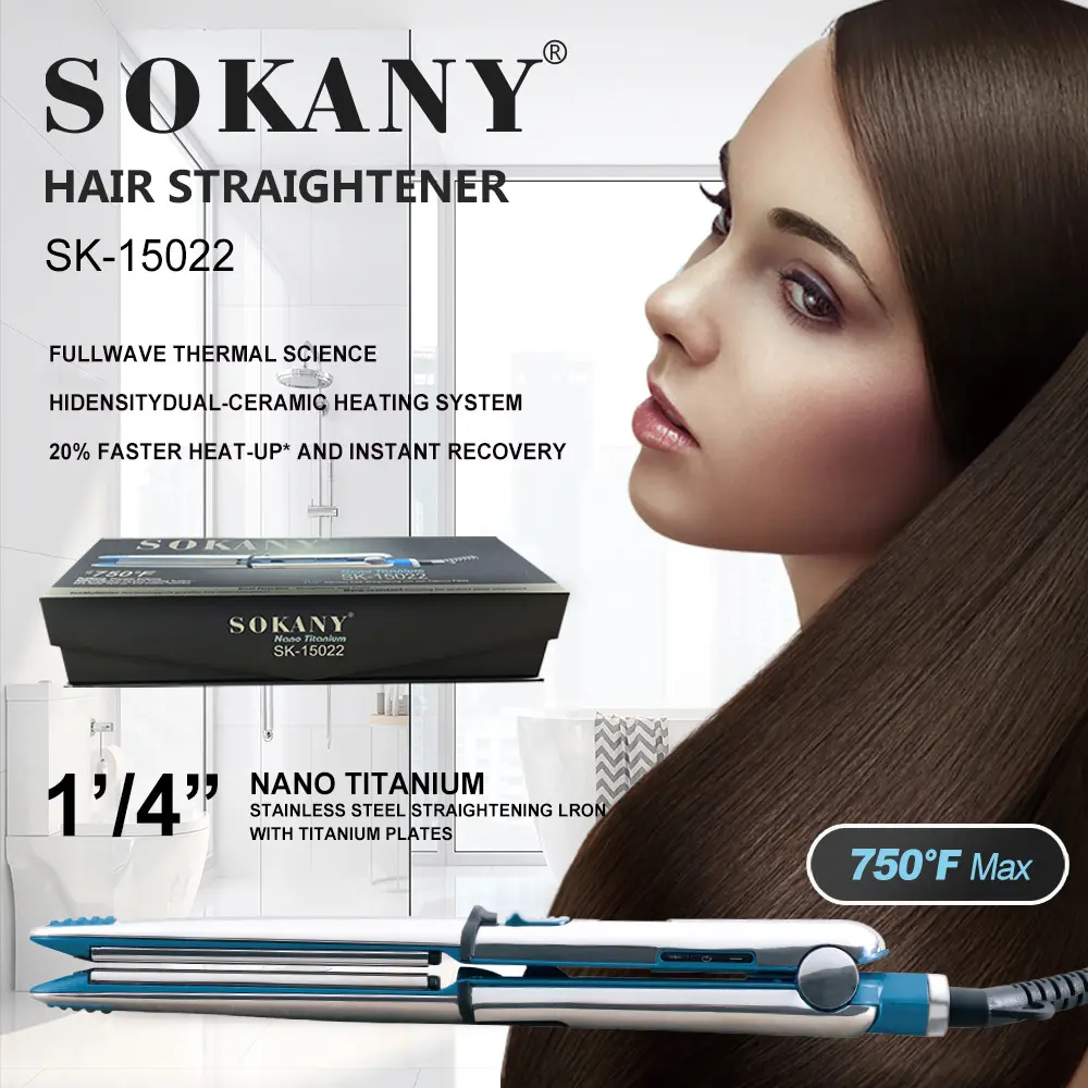 SOKANY Hair Straightener Factory All Stainless Steel Body Suppliers 4